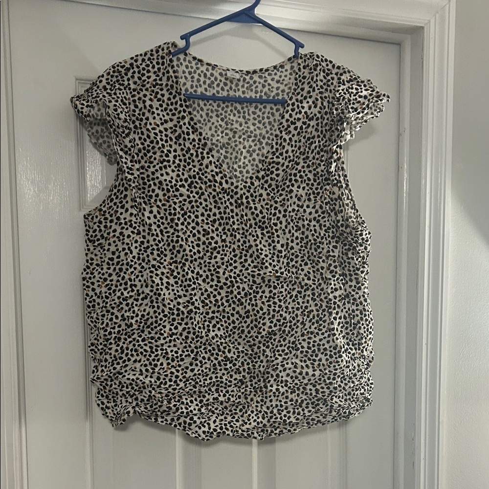 Old Navy Cream Blouse with print